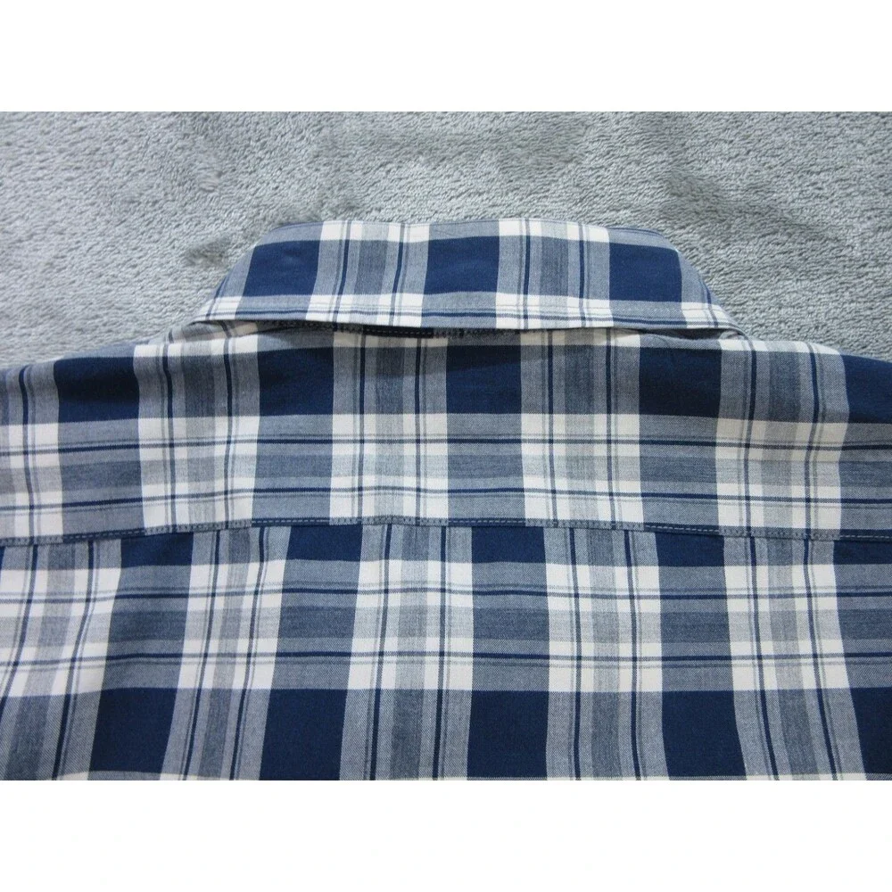 J.CREW Men’s Sz. Medium Slim Fit Shirt Buttoned Up Long Sleeve Plaid Blue Preppy